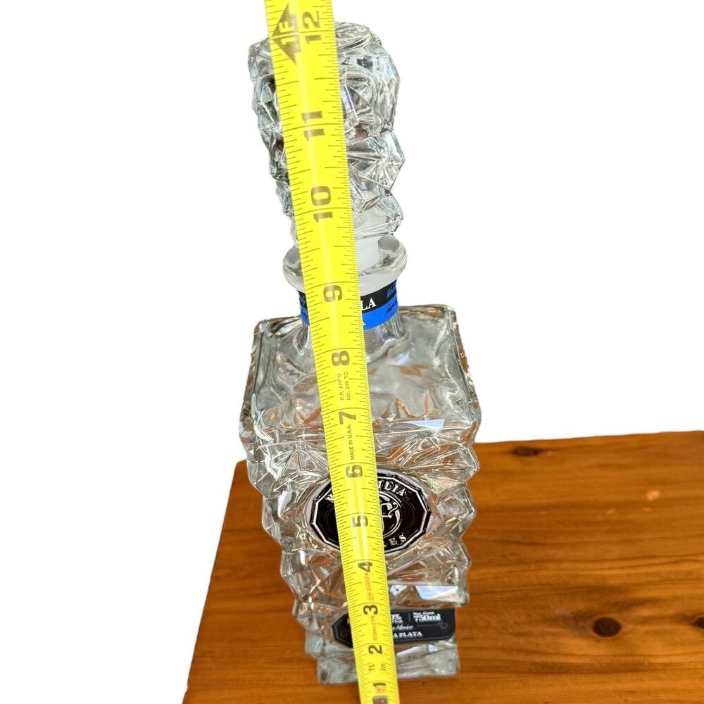 EMPTY Mi Familia Flores Tequila Plata Bottle Clear Crystal Nice For Fairy Lights - Picture 5 of 7